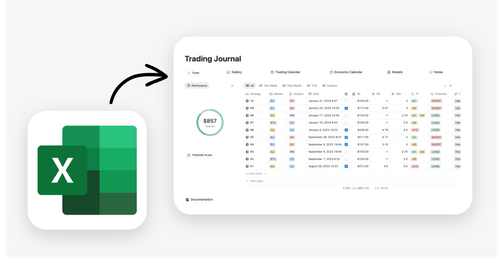 trading journal excel free download alternative better